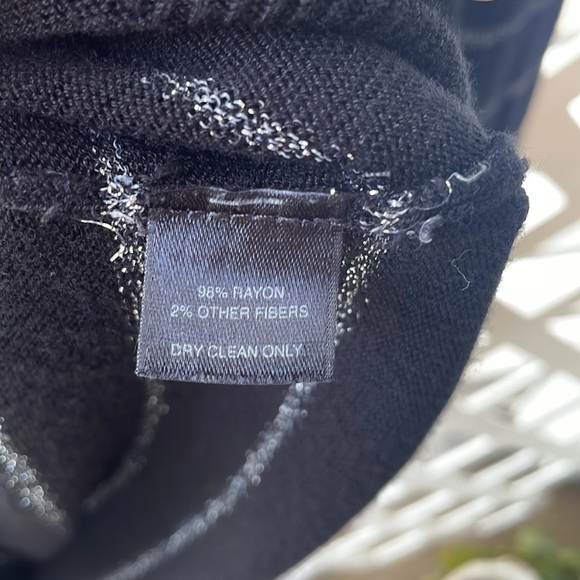 WHBM Off-the-Shoulder Black/Silver Striped Sweater - Picture 6 of 6